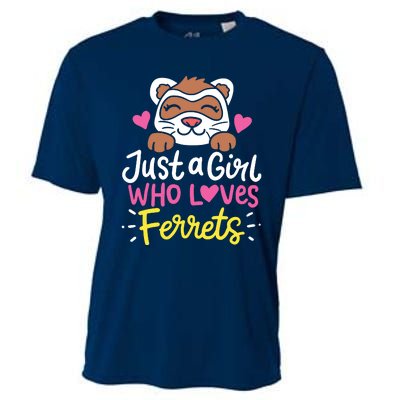 Ferret Just A Girl Who Loves Ferrets Cooling Performance Crew T-Shirt