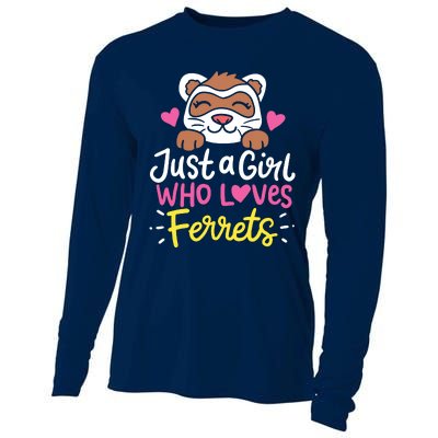 Ferret Just A Girl Who Loves Ferrets Cooling Performance Long Sleeve Crew