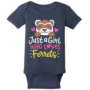 Ferret Just A Girl Who Loves Ferrets Baby Bodysuit