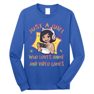 Funny Just A Who Loves Anime And Video Games Meaningful Gift Long Sleeve Shirt