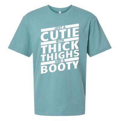 Funny Just A Cutie With Thick Thighs And A Booty Gym Wear Sueded Cloud Jersey T-Shirt