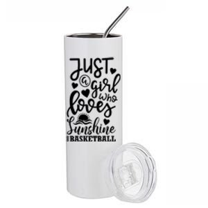 Fuhny Just A Girl Who Loves Sunshine Basketball Stainless Steel Tumbler