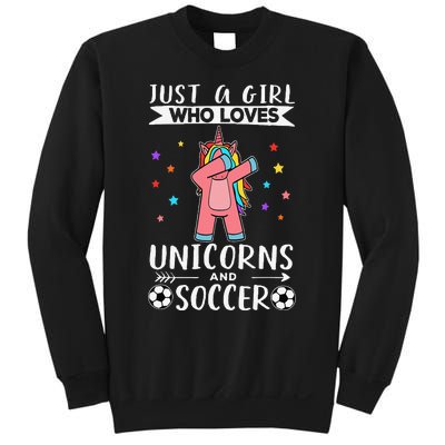 Funny Just A  Who Loves Unicorns And Soccer Sweatshirt