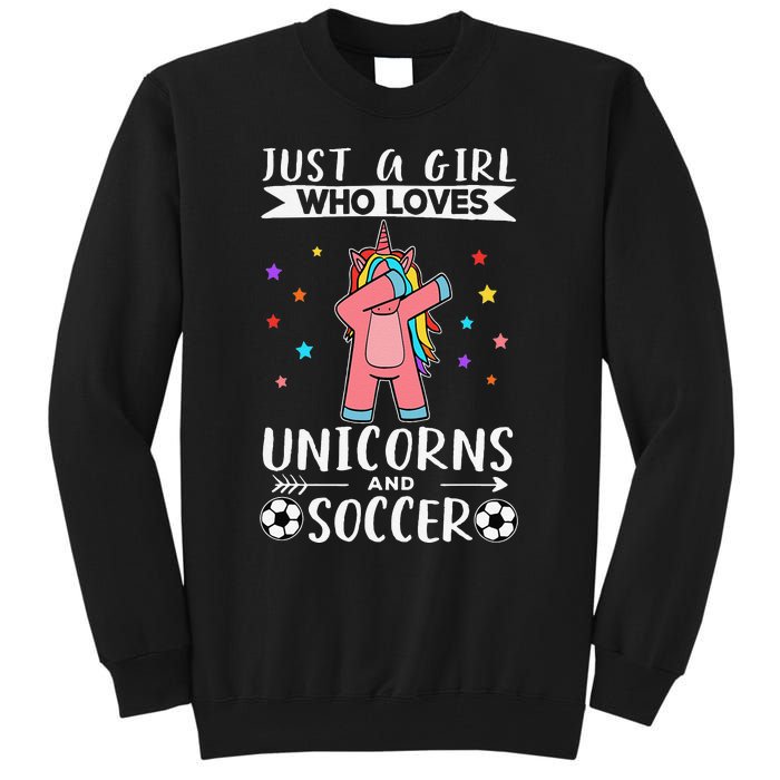 Funny Just A  Who Loves Unicorns And Soccer Tall Sweatshirt