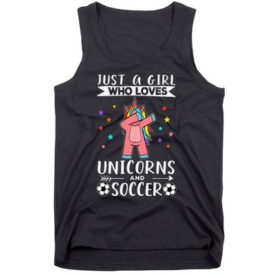 Funny Just A  Who Loves Unicorns And Soccer Tank Top