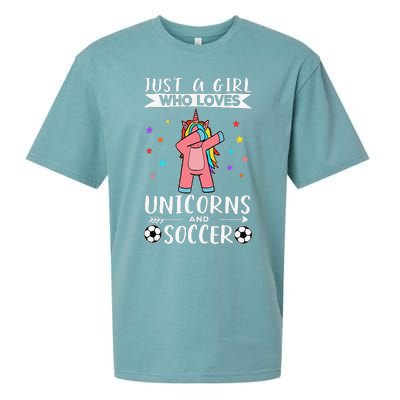 Funny Just A  Who Loves Unicorns And Soccer Sueded Cloud Jersey T-Shirt