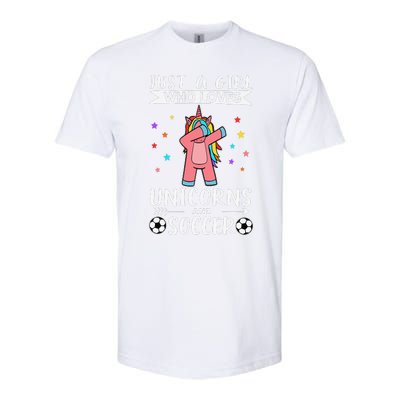 Funny Just A  Who Loves Unicorns And Soccer Softstyle CVC T-Shirt