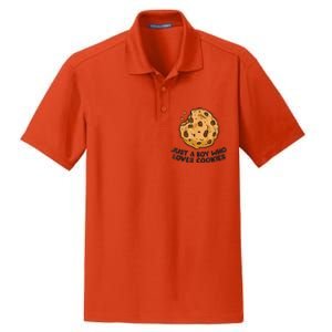 Funny Just A Boy Who Loves Cookies Gift Funny Chocolate Chip Cookies Gift Dry Zone Grid Polo