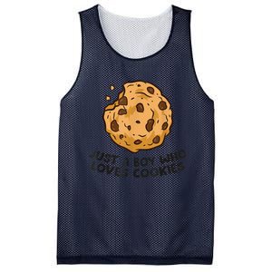 Funny Just A Boy Who Loves Cookies Gift Funny Chocolate Chip Cookies Gift Mesh Reversible Basketball Jersey Tank