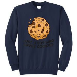 Funny Just A Boy Who Loves Cookies Gift Funny Chocolate Chip Cookies Gift Tall Sweatshirt