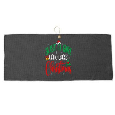 Funny Just A Girl Who Loves Christmas Large Microfiber Waffle Golf Towel