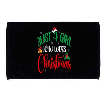 Funny Just A Girl Who Loves Christmas Microfiber Hand Towel