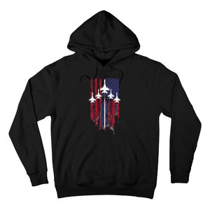 Fighter Jet Airplane American Flag Patriotic Hoodie