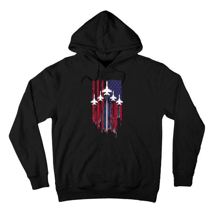 Fighter Jet Airplane American Flag Patriotic Hoodie