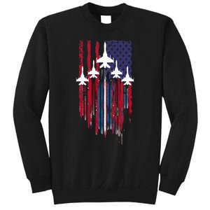 Fighter Jet Airplane American Flag Patriotic Sweatshirt