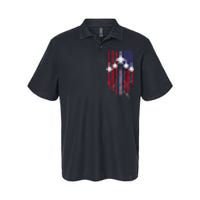 Fighter Jet Airplane American Flag Patriotic Softstyle Adult Sport Polo