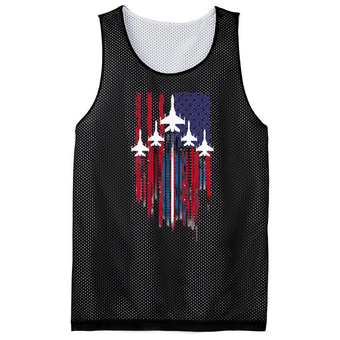 Fighter Jet Airplane American Flag Patriotic Mesh Reversible Basketball Jersey Tank