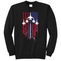 Fighter Jet Airplane American Flag Patriotic Tall Sweatshirt