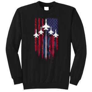 Fighter Jet Airplane American Flag Patriotic 4th Of July Sweatshirt