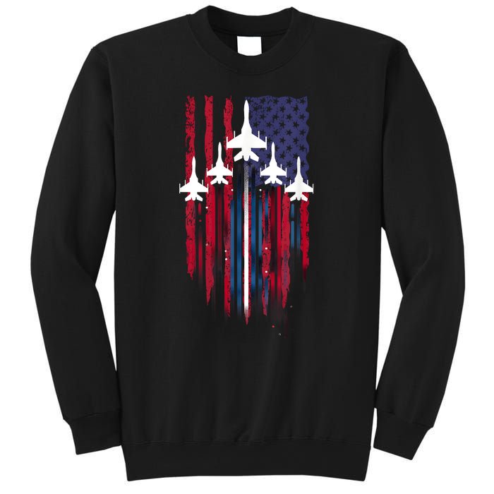 Fighter Jet Airplane American Flag Patriotic 4th Of July Sweatshirt