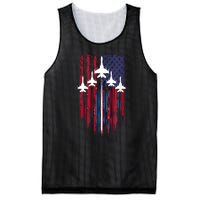 Fighter Jet Airplane American Flag Patriotic 4th Of July Mesh Reversible Basketball Jersey Tank