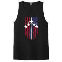 Fighter Jet Airplane American Flag Patriotic 4th Of July PosiCharge Competitor Tank