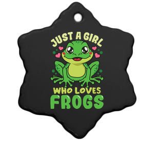 Frog Just A Who Loves Frogs Funny Frog Lover Gift Ceramic Star Ornament