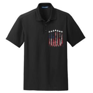 Fighter Jet Airplane USA Flag 4th Of July Patriotic Dry Zone Grid Polo