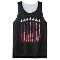 Fighter Jet Airplane USA Flag 4th Of July Patriotic Mesh Reversible Basketball Jersey Tank