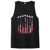 Fighter Jet Airplane USA Flag 4th Of July Patriotic PosiCharge Competitor Tank