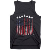 Fighter Jet Airplane USA Flag 4th Of July Patriotic Tank Top