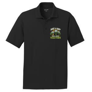 Farm Just A Who Loves Tractors Farmer Gift PosiCharge RacerMesh Polo