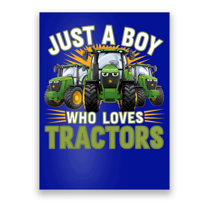 Farm Just A Who Loves Tractors Farmer Gift Poster