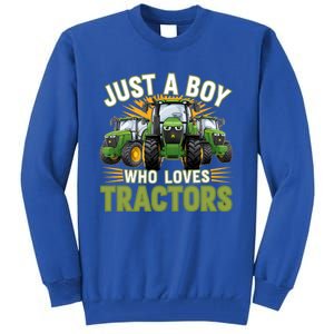 Farm Just A Who Loves Tractors Farmer Gift Tall Sweatshirt