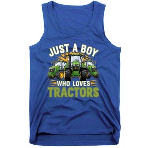 Farm Just A Who Loves Tractors Farmer Gift Tank Top