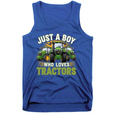 Farm Just A Who Loves Tractors Farmer Gift Tank Top