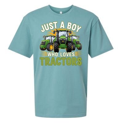 Farm Just A Who Loves Tractors Farmer Gift Sueded Cloud Jersey T-Shirt