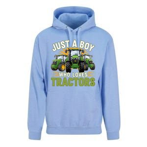 Farm Just A Who Loves Tractors Farmer Gift Unisex Surf Hoodie