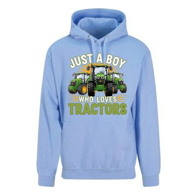 Farm Just A Who Loves Tractors Farmer Gift Unisex Surf Hoodie