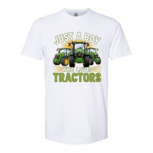 Farm Just A Who Loves Tractors Farmer Gift Softstyle CVC T-Shirt