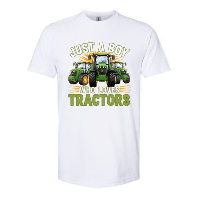 Farm Just A Who Loves Tractors Farmer Gift Softstyle CVC T-Shirt