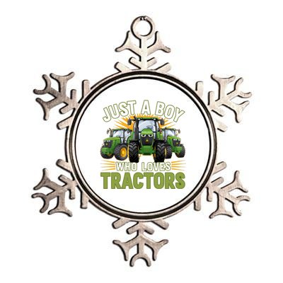 Farm Just A Who Loves Tractors Farmer Gift Metallic Star Ornament