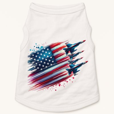 Flying Jets American Flag Usa Patriotic 4th Of July Doggie Tank