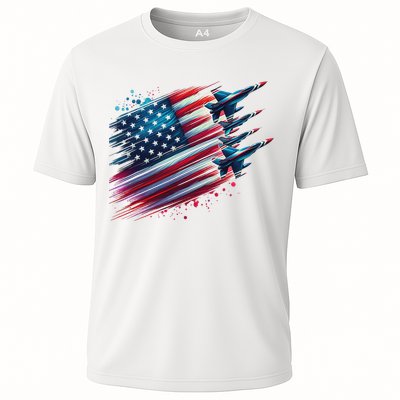 Flying Jets American Flag Usa Patriotic 4th Of July Performance Shirt