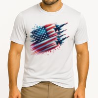 Flying Jets American Flag Usa Patriotic 4th Of July Cooling Performance Crew T-Shirt