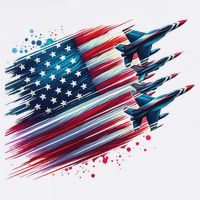 Flying Jets American Flag Usa Patriotic 4th Of July Cooling Performance Crew T-Shirt