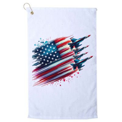 Flying Jets American Flag Usa Patriotic 4th Of July Golf Towel