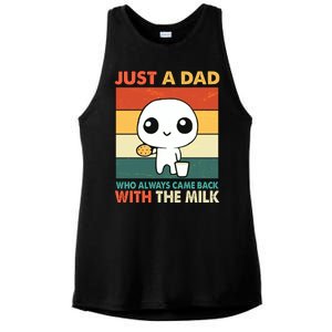 Funny Just A Dad Who Always Came Back With The Milk Ladies PosiCharge Tri-Blend Wicking Tank