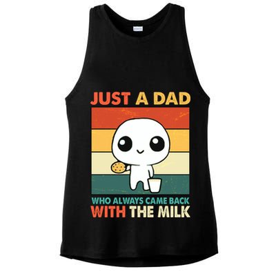 Funny Just A Dad Who Always Came Back With The Milk Ladies PosiCharge Tri-Blend Wicking Tank