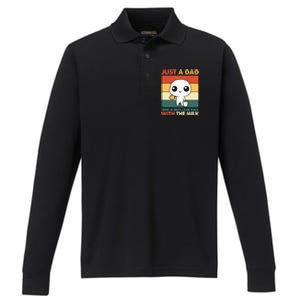 Funny Just A Dad Who Always Came Back With The Milk Performance Long Sleeve Polo